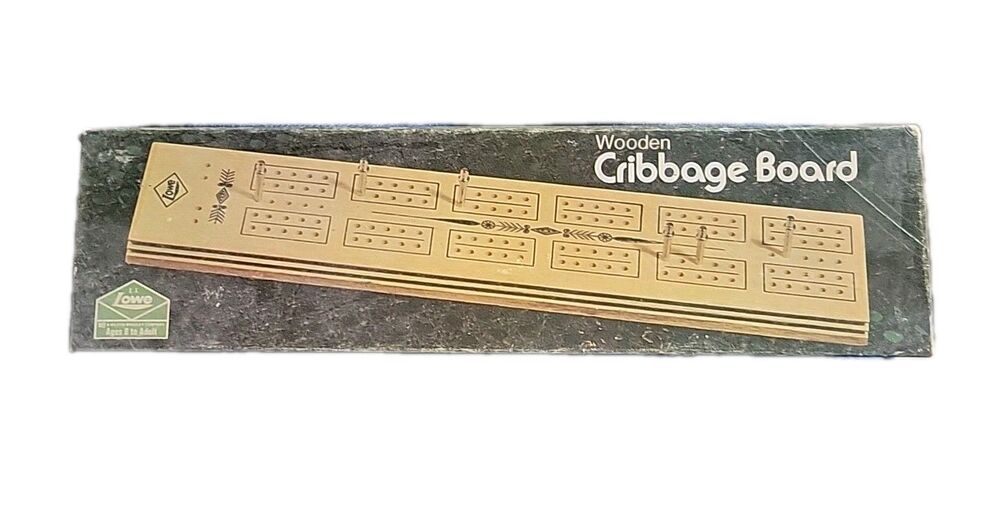 Cribbage Board - Wooden w/Metal Pegs - #1503 Milton Bradley (1974) Complete